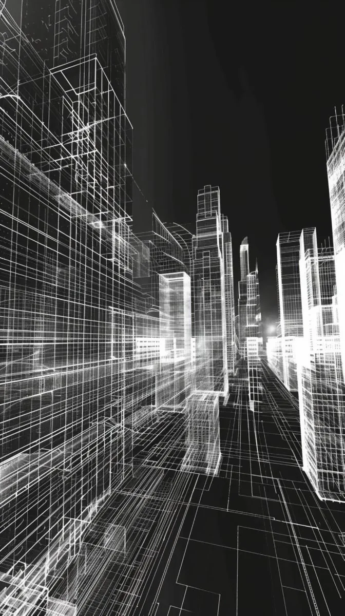Arquitectura digital representada como una ciudad conectada